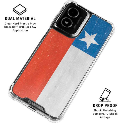 Chile Flag Distressed Moto G Power 5G (2024) Clear Case